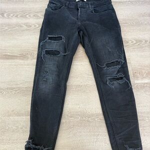Distressed Black Jeans